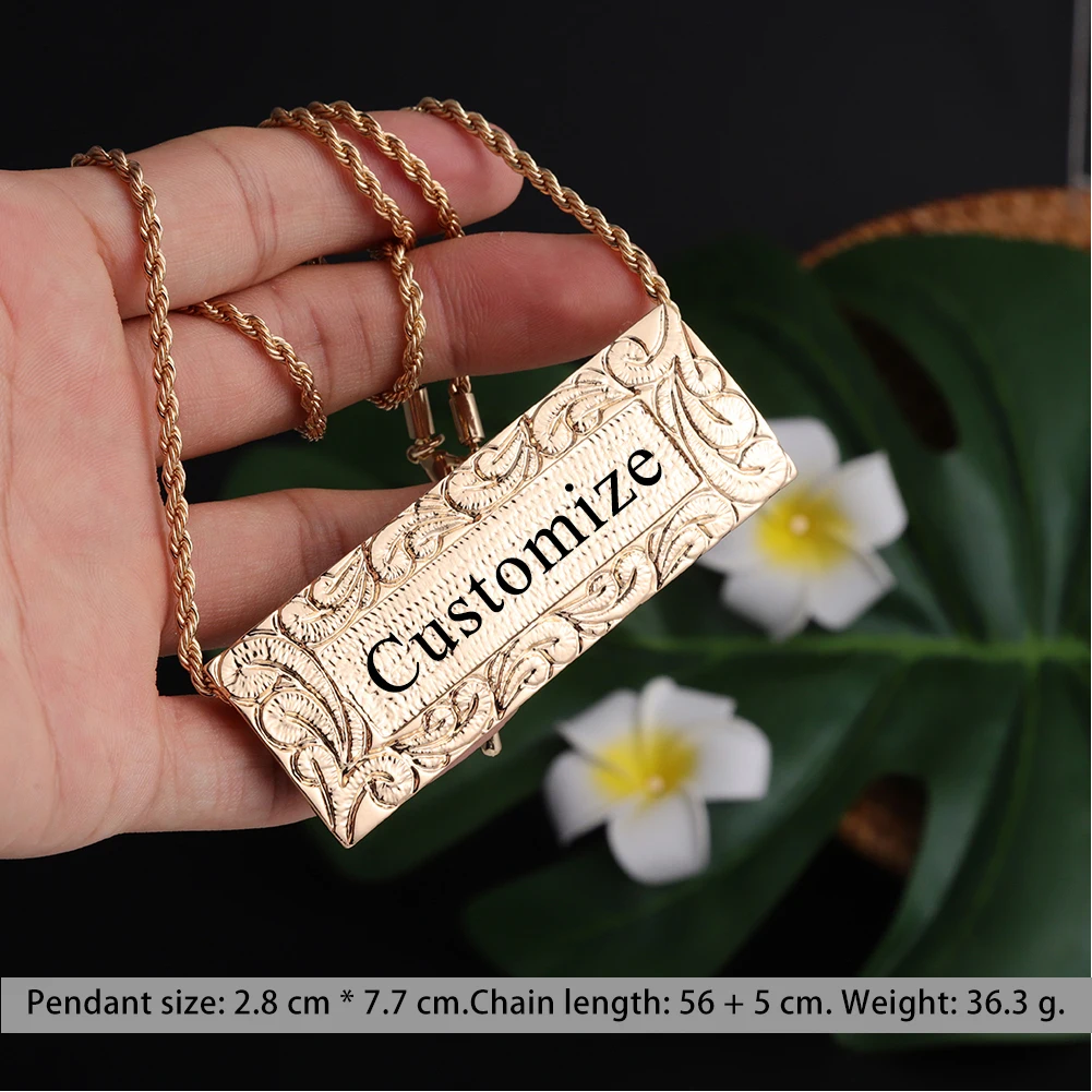 

Cring Coco Custom Name Necklaces Big Hawaiian Personalized Letter Pendant Necklace Marshall Islands Jewelry for Women Men Gifts