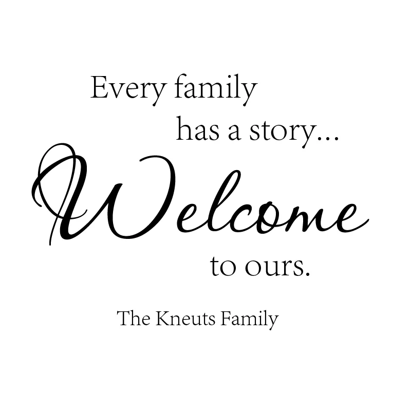 У каждой семьи есть история. .. Наклейка на стену, Виниловая наклейка с перламутровым именем, декоративная наклейка для гостиной E631