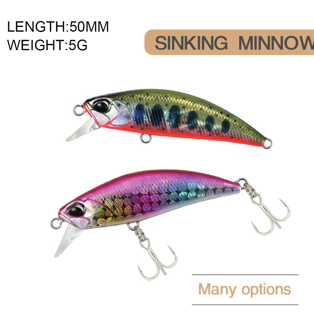 

1pcs 50MM Sinking Fishing Lures Hard Baits Artificial Bait with 3D Fish Eye Minnow Fishing Lure Carp Fishing Tackle Accessories