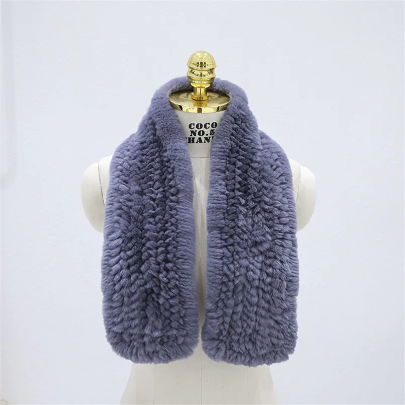 Зимние женские 100% настоящий мех кролика шарфы теплые мягкие пушистые из