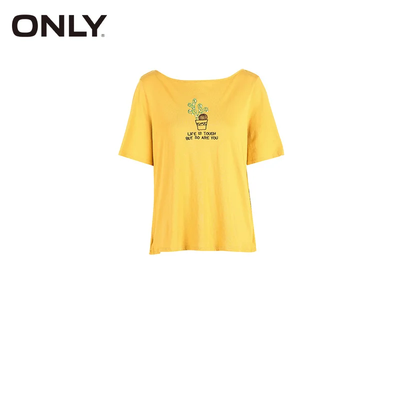 Только Весенняя женская Свободная тонкая футболка с короткими рукавами | 119101577