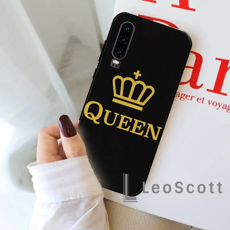 

King Queen Crown Phone Case For Huawei P20 P30 P40 lite Pro P Smart y7 2019 mate 20 nova 3 mate 20