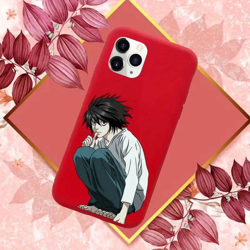 

Death Note Ryuk kira Phone Case Red Candy Color for iPhone 11 12 mini pro XS MAX 8 7 6 6S Plus X SE 2020 XR