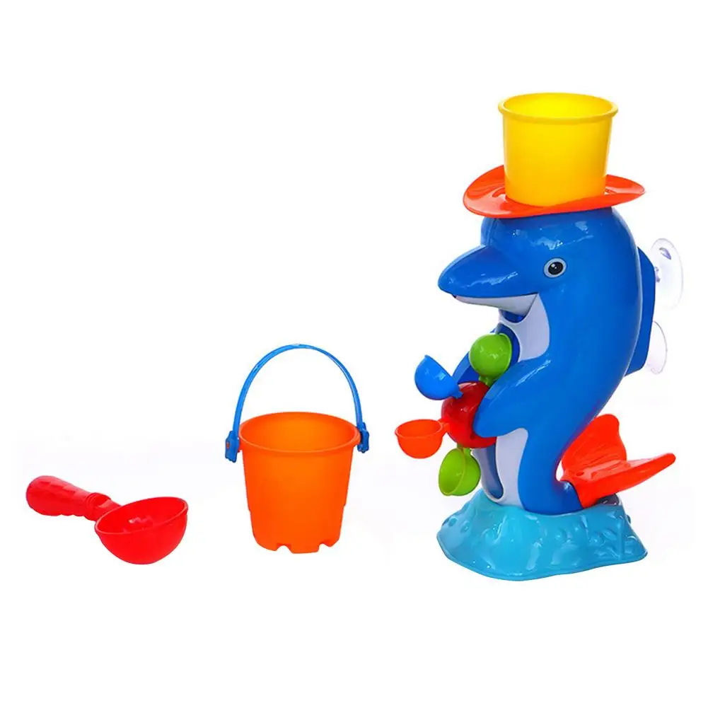 

Baby Beach Toys Cute Safe Dolphin-shaped Water Leaking 3-piece Set Summer Digging Sand Tool With Shovel Water Outdoor Game Toys