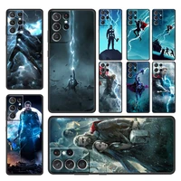 the avengers marvel thor for samsung galaxy s22 s21 s20 fe ultra plus s10 s9 s8 s7 s6 edge 5g black soft phone case cover