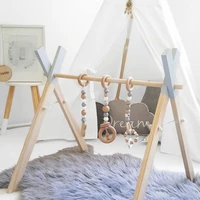 ins nordic style baby gym wooden crafts infant play activity toy frame gift kids room clothes rack accessories photography props