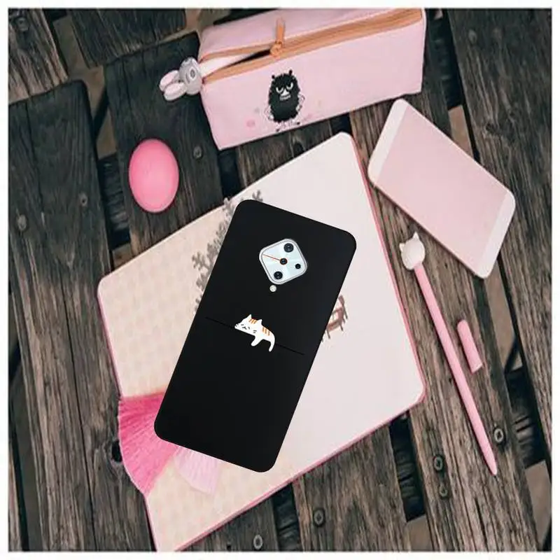 

ZFGHSHYQ Cover Cartoon Love On The For Black TPU Phone Case For Vivo X9 9s 20 Plus Y97 83 75 71 69 V15 V17 V5 S