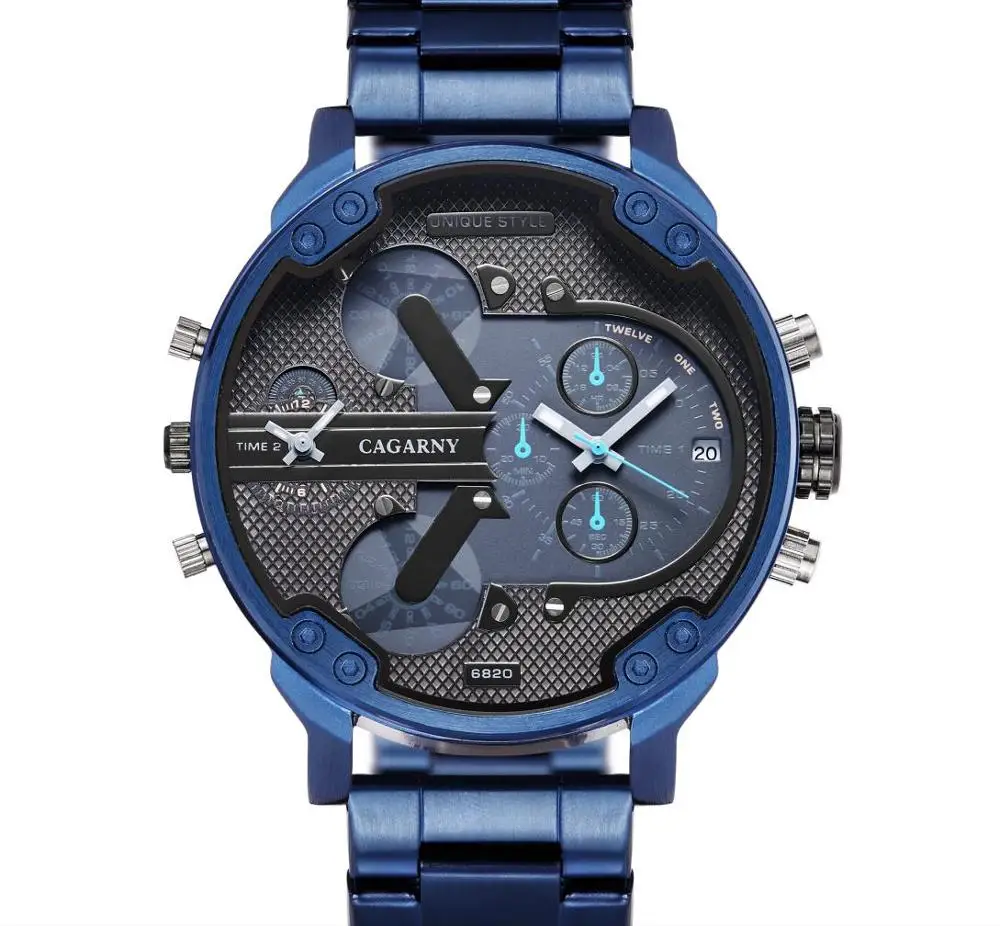 Мужские кварцевые часы в стиле милитари с ремешком из нержавеющей