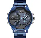 Мужские кварцевые часы в стиле милитари с ремешком из нержавеющей стали