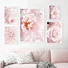 Постеры и принты розового Георга Цветущая Роза Пион натуральное растение в скандинавском стиле Настенная живопись на холсте картины для дома дизайн для спальни