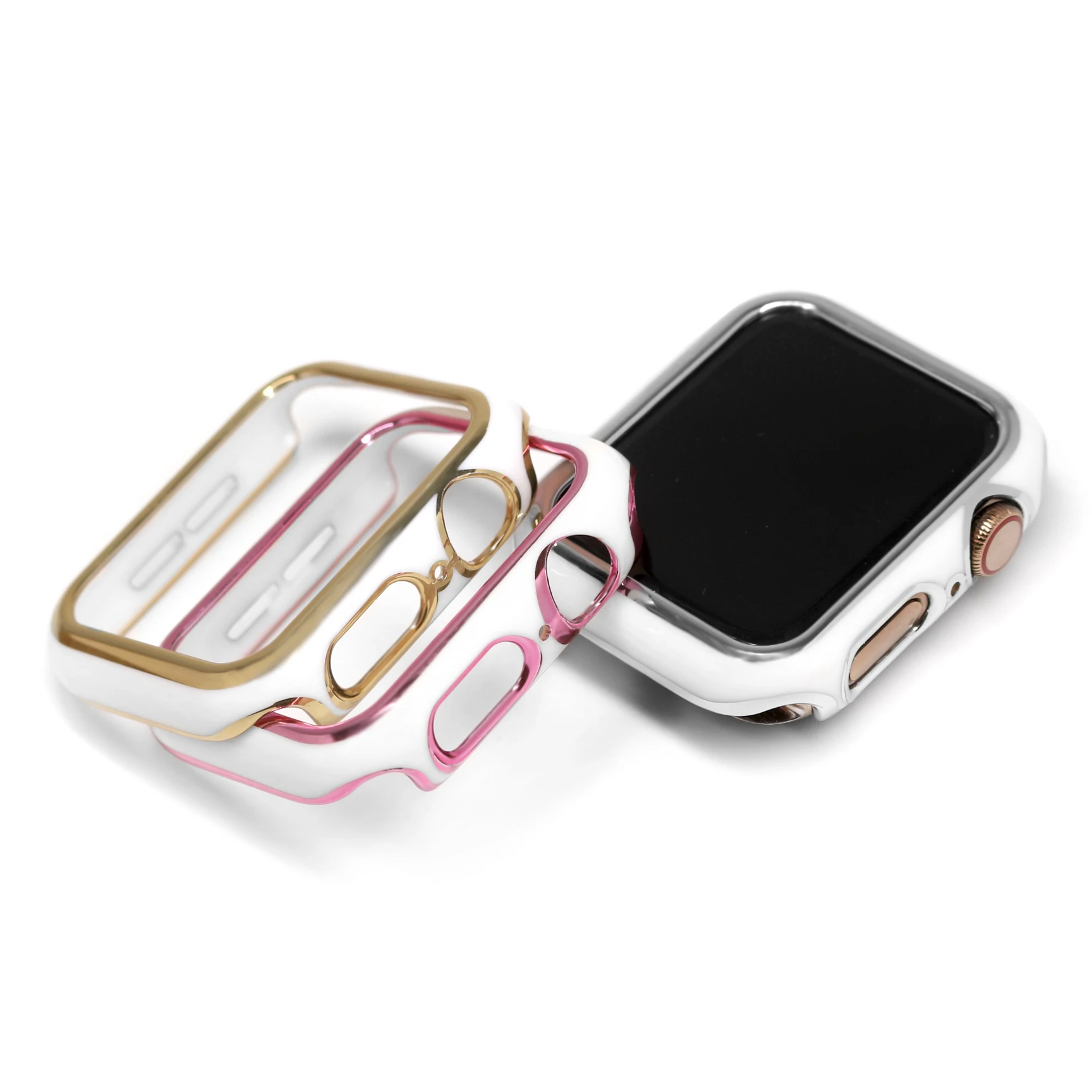 Бампер URVOI для Apple Watch series 6 SE 5 4 3 2 блестящий пластиковый чехол с твердой рамкой iWatch