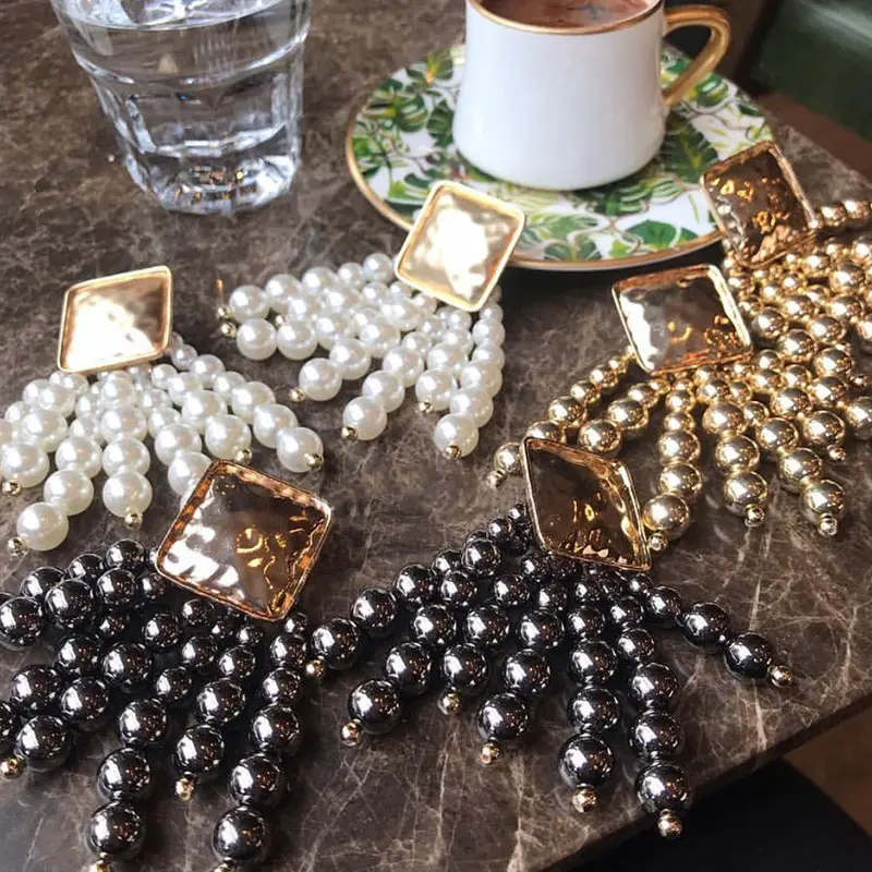 Женские длинные серьги подвески JJFOUCS квадратные ручной работы деревянная