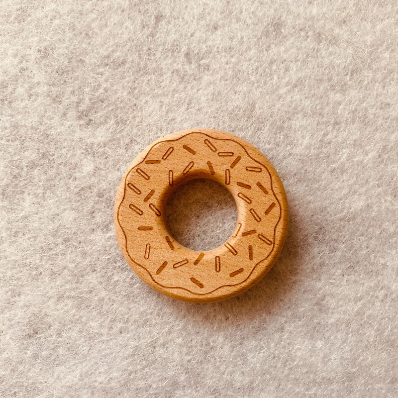 Juguete de donut Molar para beb&eacute;, anillo Molar de madera de haya de grado alimenticio, juguete para ni&ntilde;os, 10 piezas-4