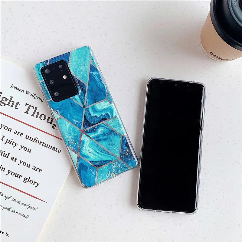 

Art Splice Marble Case For Samsung Galaxy S10 Plus S10e S8 S9 S20 S20U Back Cover A50 A70 Shell TPU IMD Silicone Phone Coque