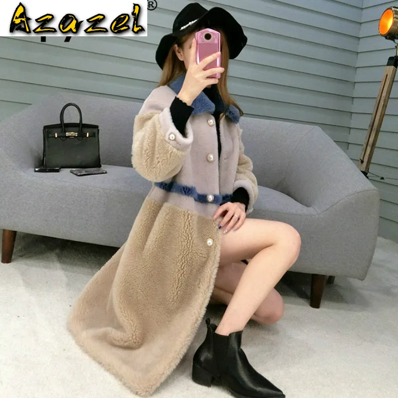 

100% Wool Jacket Autumn Winter Coat Women Clothes 2020 Korean Vintage Long Sheep Shearling Suede Lining Abrigo Mujer BGS80645