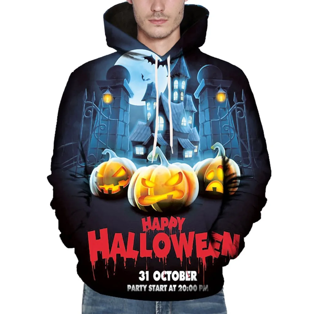 Мужские осенние толстовки с объемным принтом Клоун ужасов мужские и женские