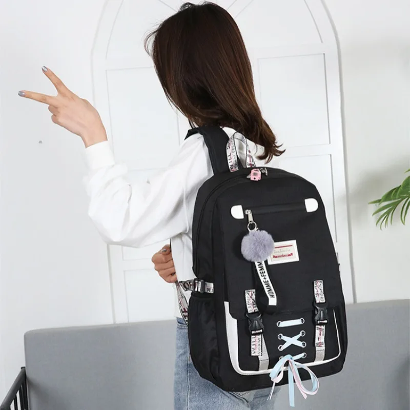 Вместительные школьные ранцы для девочек-подростков рюкзак с защитой от кражи и