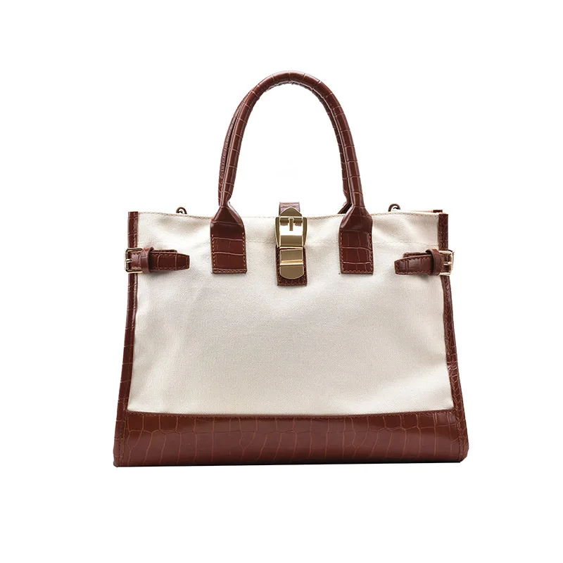 

Texture tote bag 2021 design new big bag canvas handbag fashion one-shoulder messenger bag casual large-capacity female bag