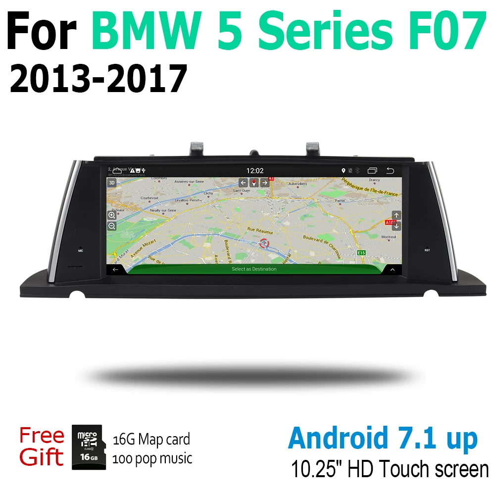 10 25 &quotAndroid автомобильный мультимедийный плеер для BMW 5 серии F07 GT 2013 2017 навигация