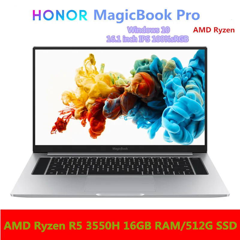 Ноутбук HONOR MagicBook Pro ноутбук компьютер (AMD Ryzen R5 3550H 16 Гб RAM/512G SSD/16 1 ''IPS 100%