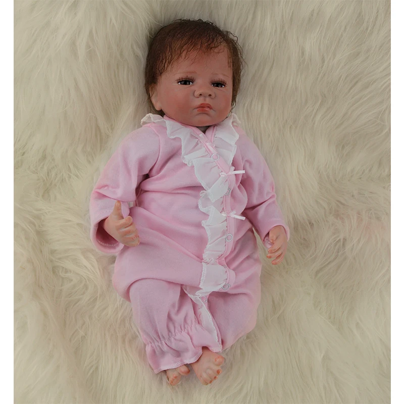 Bebe Reborn Baby Doll 50 Cm 20 Inch Vinyl Silicone Realistic Girl With Open Eyes Soft Cloth Mohair Hair Toy Fashion Gift |