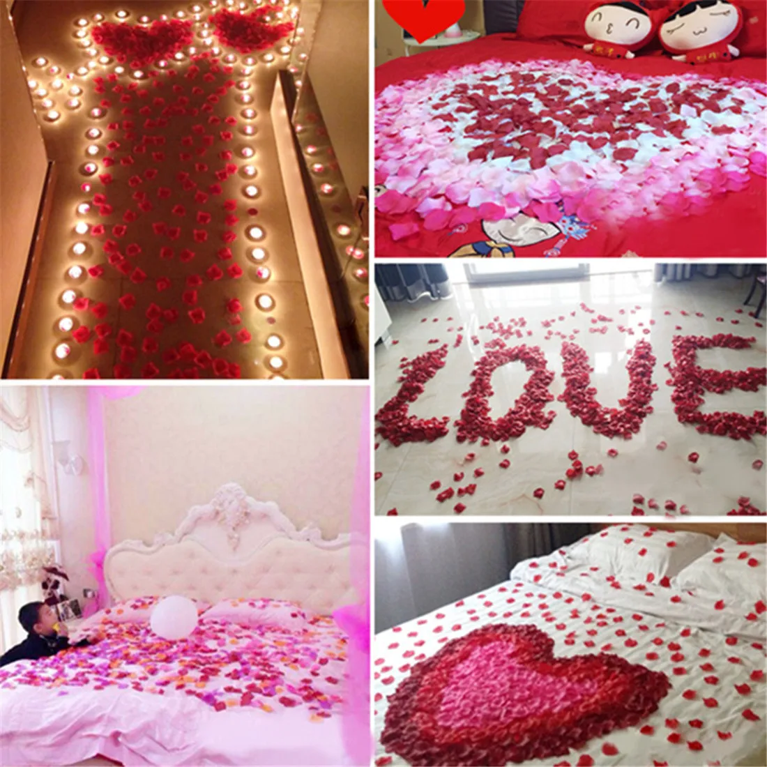 100 шт./лот искусственные шелковые лепестки роз листья Романтические свадебные