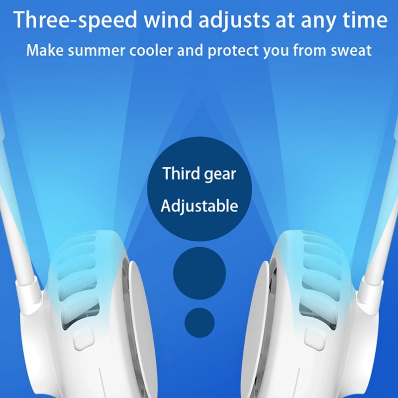 

WS12 Leafless Fan USB Hanging Neck Portable Fan Three-Speed Adjustment Mute 360 degrees Adjustable