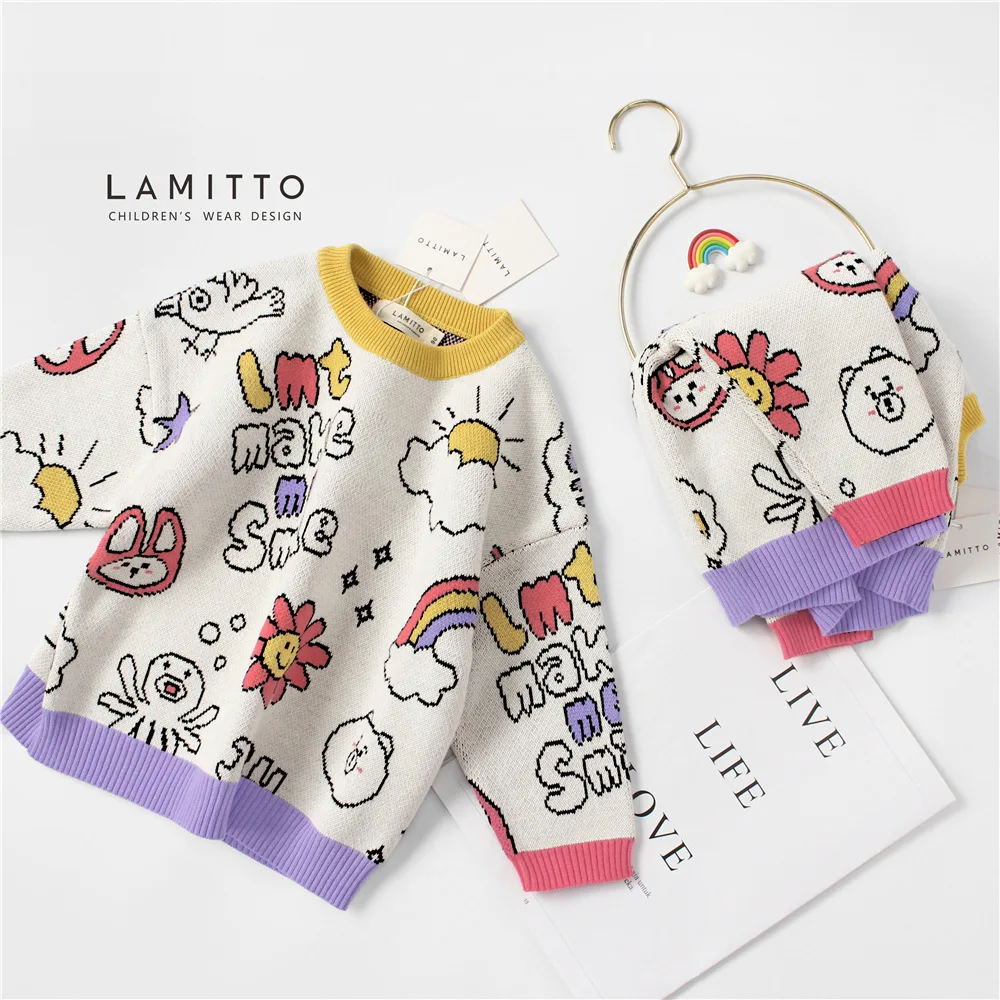 Tonytaobaby осенне-зимний новый милый свитер из чистого хлопка для мальчиков и девочек