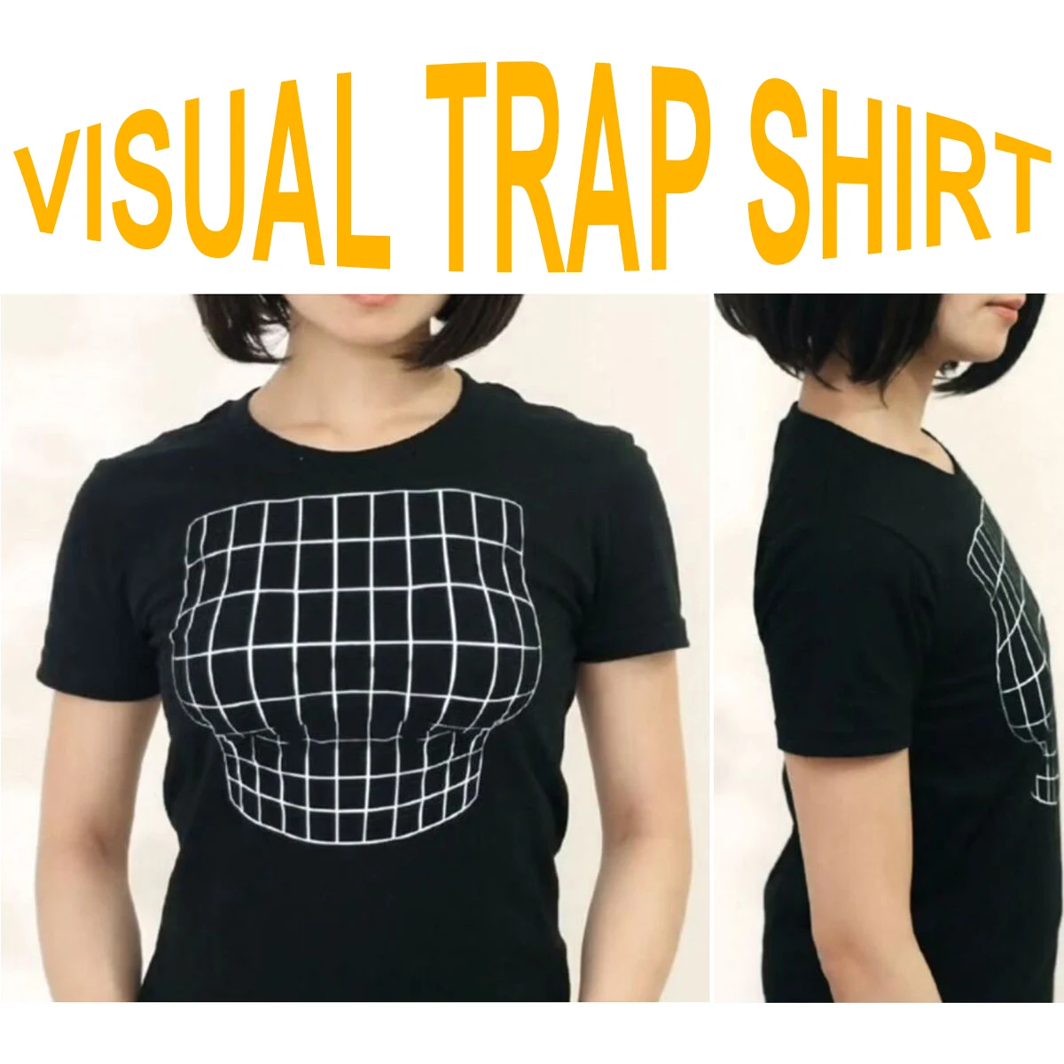 

Visual Trap Shirts Funny Spoof Flat Breasts Show Big Magic T-shirt Popular Videos Unisex Size S-4XL Chest Muscle Black Tee