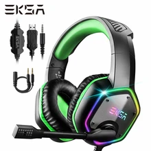 EKSA PC Gaming Headset Gamer E1000 USB 7.1 Surround/E1000S 3.5mm Stereo Wired Headphones with Microphone For PS4 Xbox one Laptop