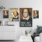 Забавная картина Шекспира с маской, художественная живопись на холсте, винтажный поэт, писатель, Постер и печать, живопись, настенное искусство, спальня, домашний декор
