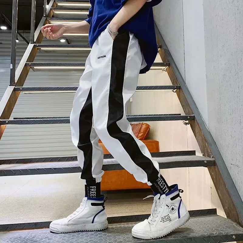 Мужские модные штаны в стиле хип-хоп штаны-шаровары Харадзюку для бега винтажные