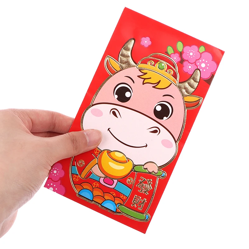 

Lucky Red Envelopes Ox Lucky Chinese Red Envelopes 2021 OX Year Lucky Pockets Red Packet Sent Randomly