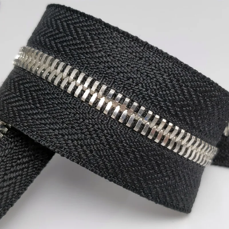 silver Meetee 5#2 метры металла молния без слайдера двойной тянуть одежды чемодан DIY молния Швейные ремесла сумки для одежды аксессуары ZA201 - Цвет: silver