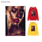 Наклейки на одежду, красивая черная девушка, термонаклейка, наклейка сделай сам, наклейка на толстовку, одежда в стиле панк, модные женские термонаклейки