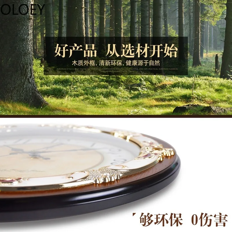 Роскошные большие настенные часы винтажные деревянные для гостиной европейские