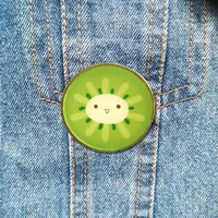 fashion womens brooch vintage pin for backpacks custom cute kiwi badge lapel pin jewelry gift