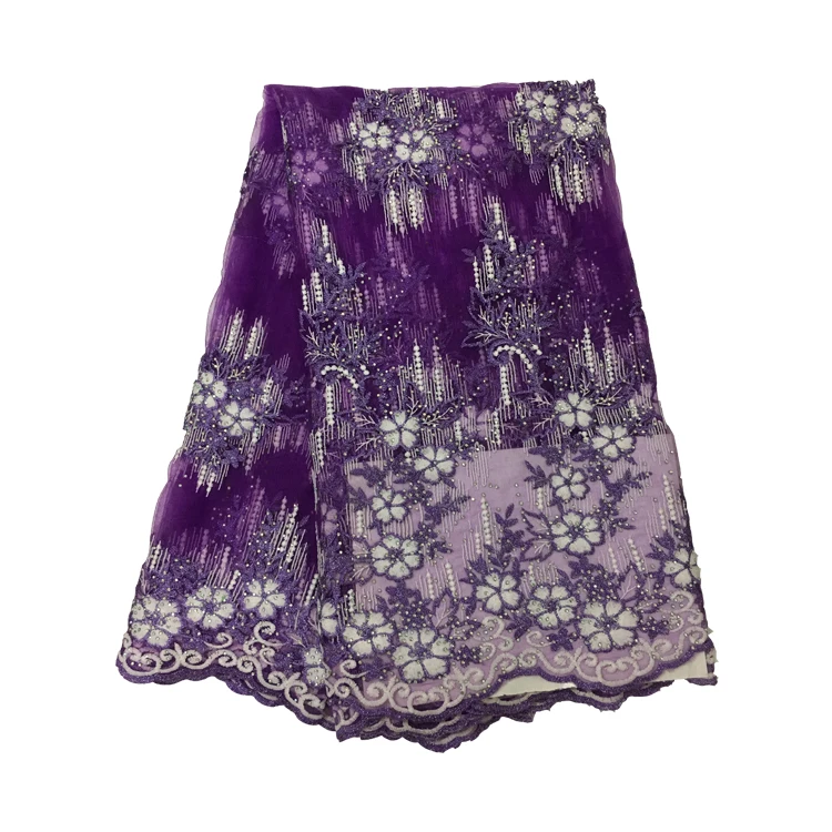 

African Net Lace Fabric 2021 High Quality Elegant Nigerian Wedding Lace Fabrics Stones French Tulle Lace Material For Sewing