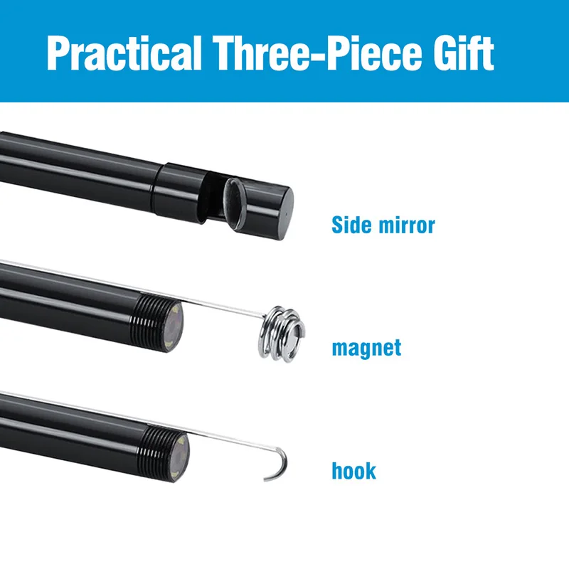 Беспроводной эндоскоп IP67 Водонепроницаемый WiFi бороскоп Полужесткий гибкий 2 Мп HD