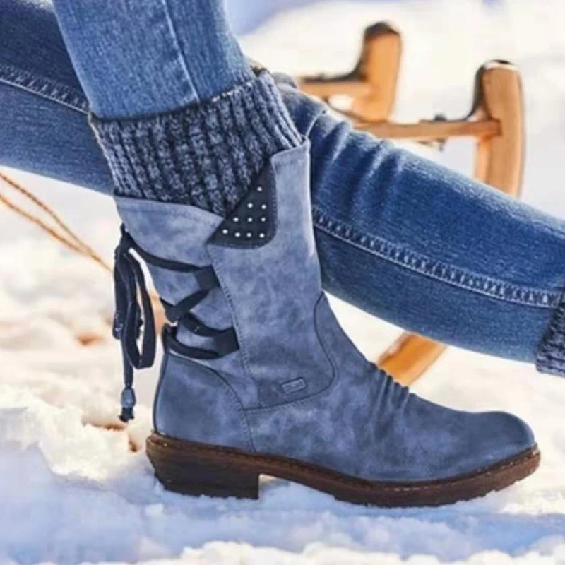 

2022 Women Winter Boots Mid-Calf Snow Boots Female thigh high boots Warm High Quality Botas Mujer Plus Size