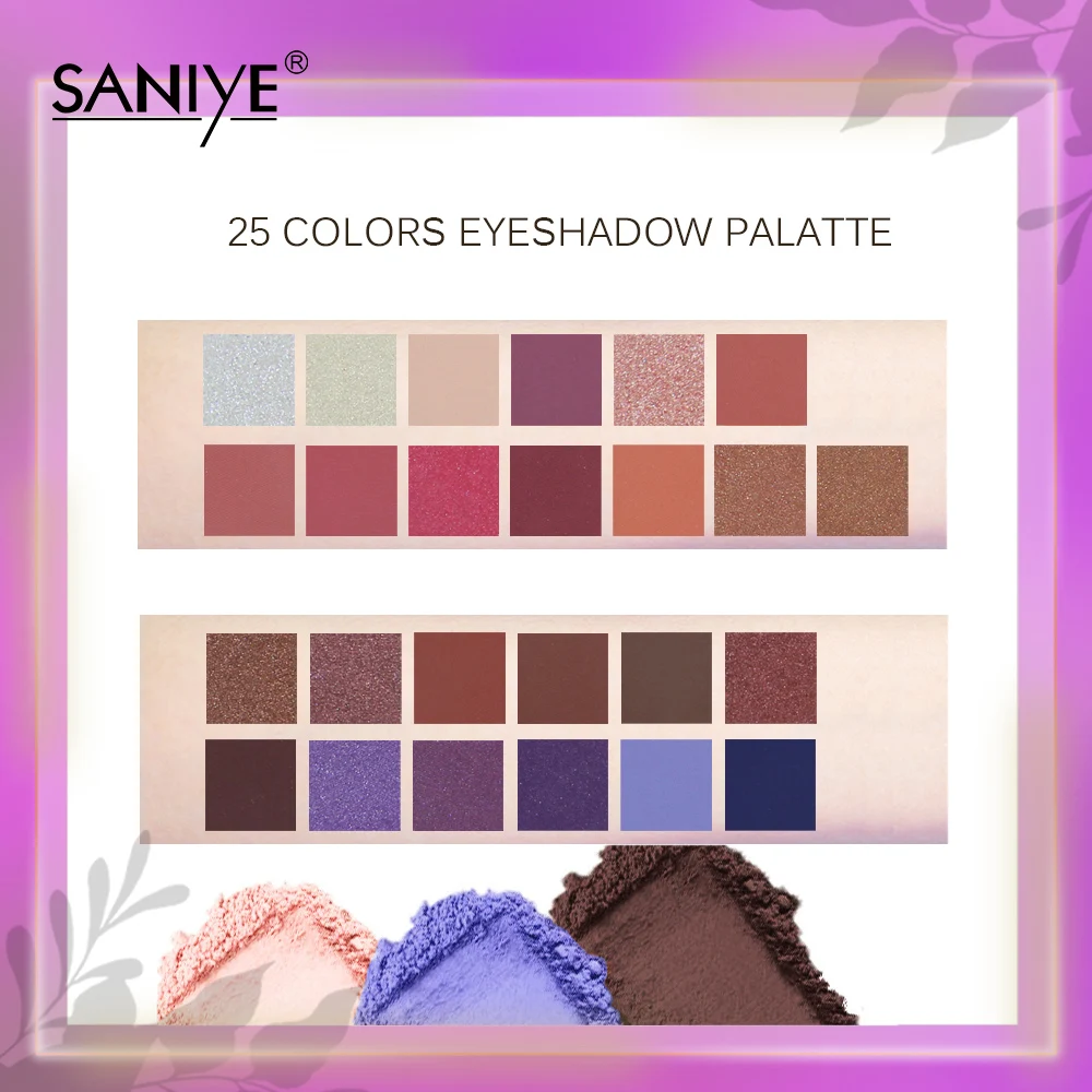 SANIYE 25 цветов водостойкие мерцающие тени для век румяна палитра профессиональные