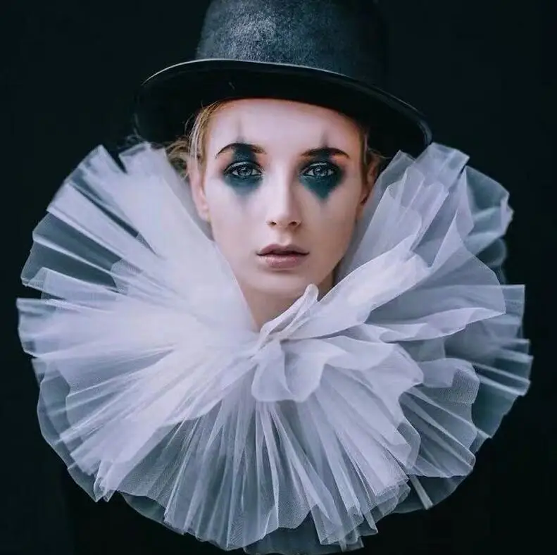 Воротник клоун винтажный шифоновый воротник съемные воротники|white collar|collar whitecollar