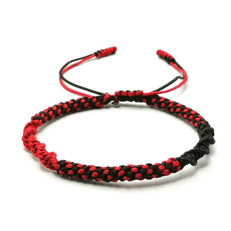 Модный тканый браслет ручной работы с красной нитью мужской плетеный бантом