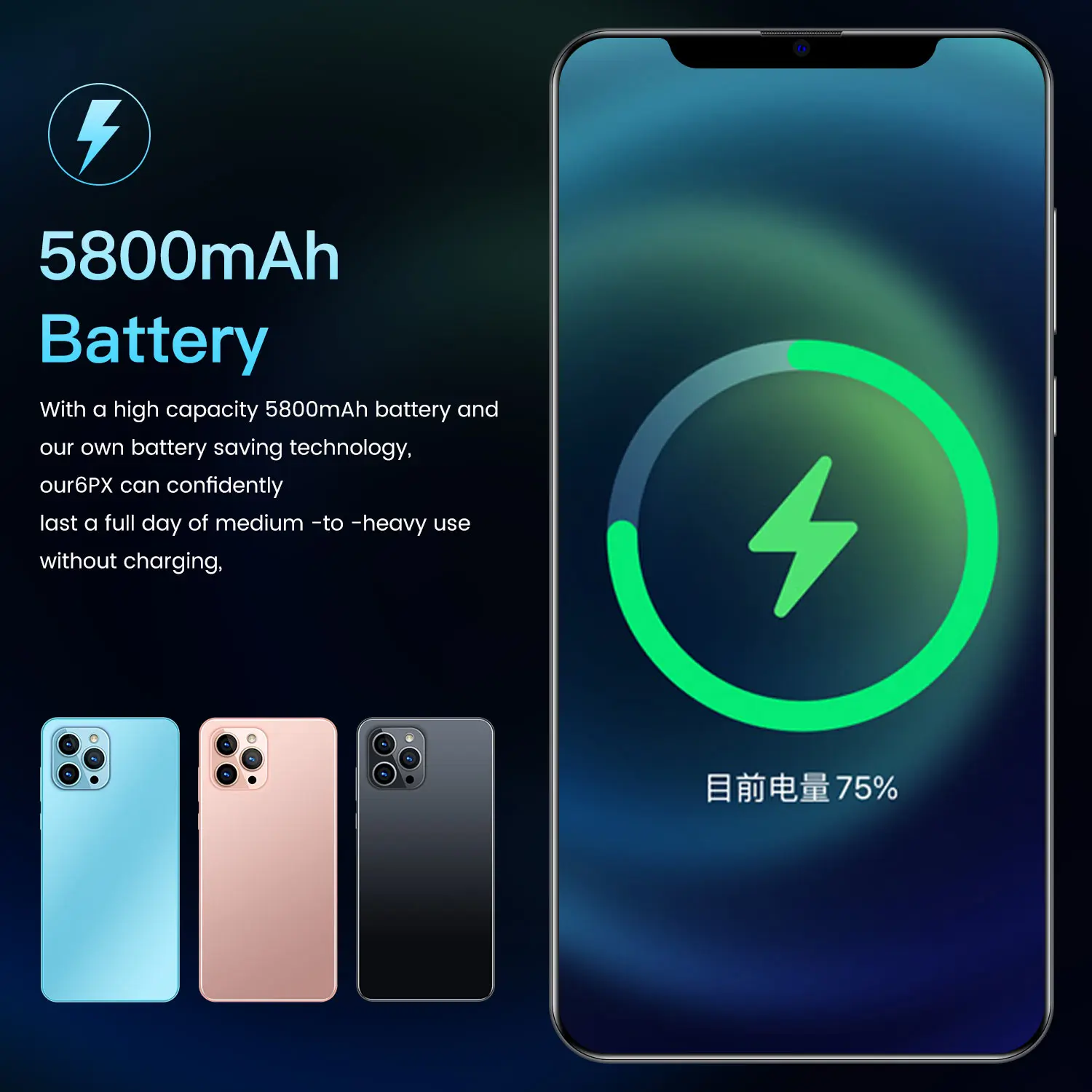 Tel&eacute;fono Inteligente I12 Pro Max, versi&oacute;n Global, 6,7 pulgadas, doble SIM, 512GB de ROM, Android 10, Deca Core, 5800mAh-1