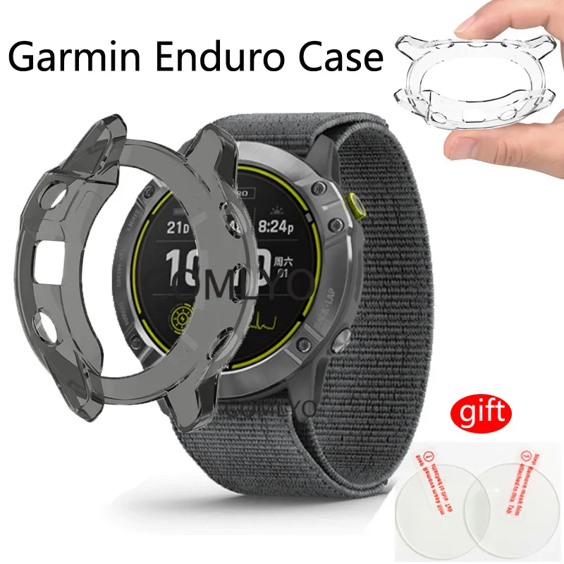 3in1 Смарт защитная рамка корпуса для Garmin Enduro Чехлы часов TPU Защитный чехол стекло