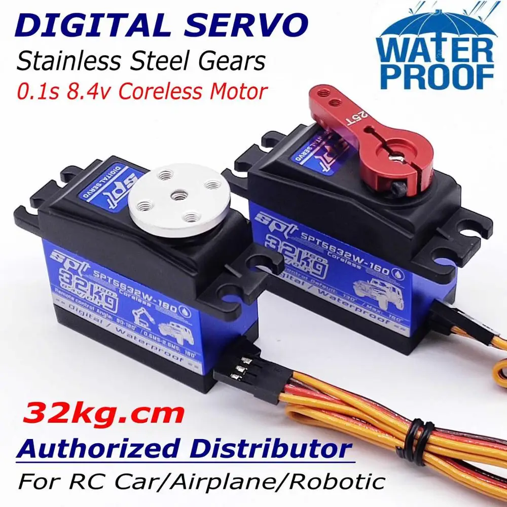 Сервопривод SPT5632W-180 32 кг водонепроницаемый с полым ротором стандартный цифровой