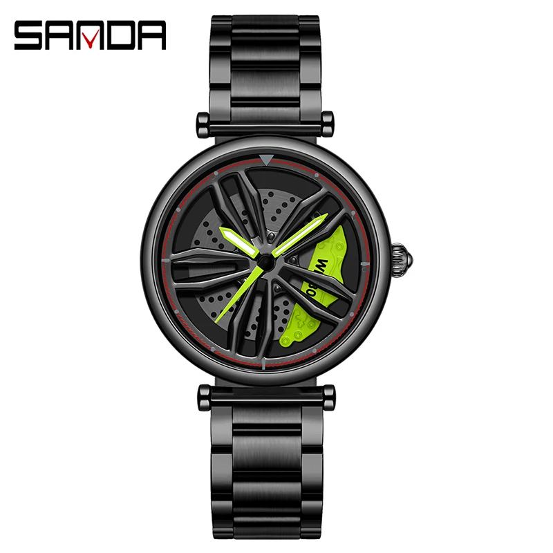 

Часы наручные SANDA женские кварцевые, брендовые Роскошные модные повседневные водонепроницаемые с циферблатом и колесами