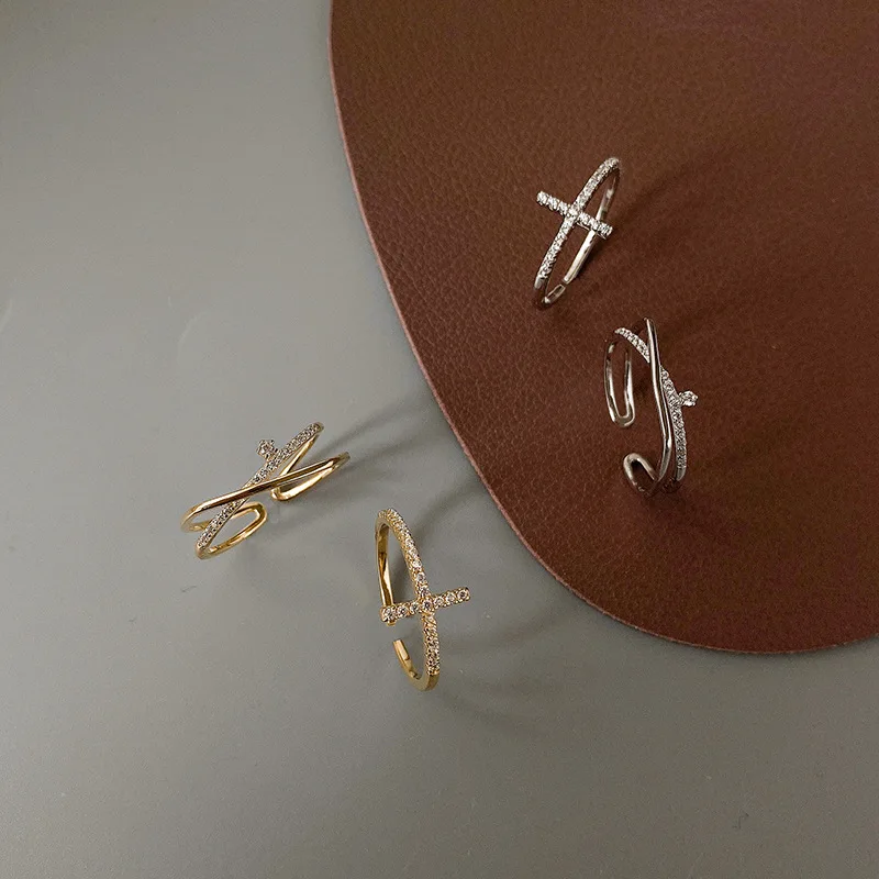 Универсальное модное кольцо с геометрическим крестом в гонконгском стиле для