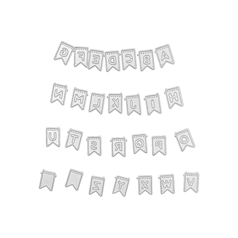 Letter set knife mold metal cutting silver craft handmade gift stamps and DIY scrapbook embossed template |