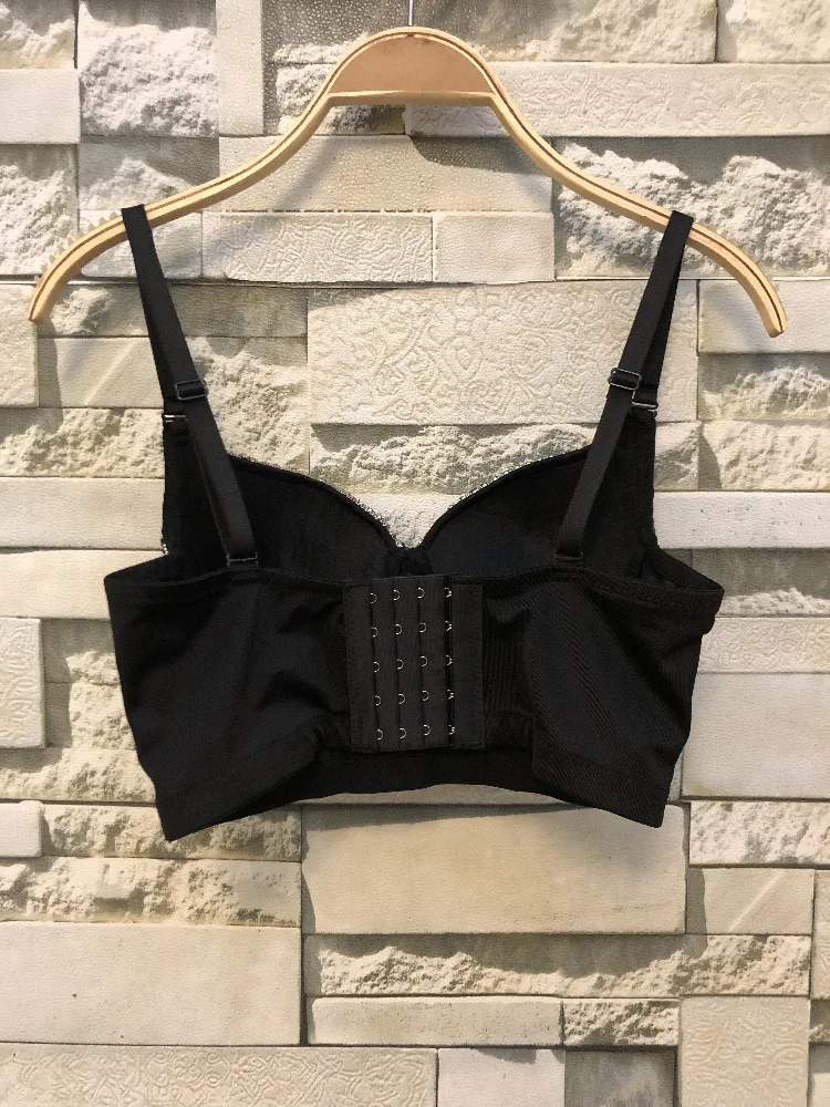 Deive Teger 2021 Summer Fashion Sexy Women's Camisole Sparkly Diamonds Decoration Crop Top for Women Inside Wearing